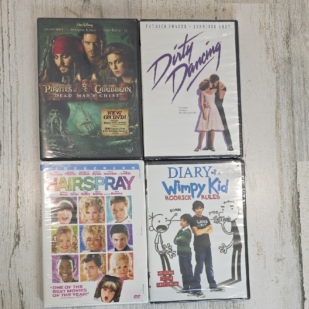 DVD Pirates Of The Caribbean 2 Dirty Dancing Hairspray Diary Of A Wimpy Kid NEW